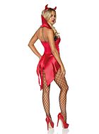 Female devil, body costume, tail, stay up collar, tuxedo style